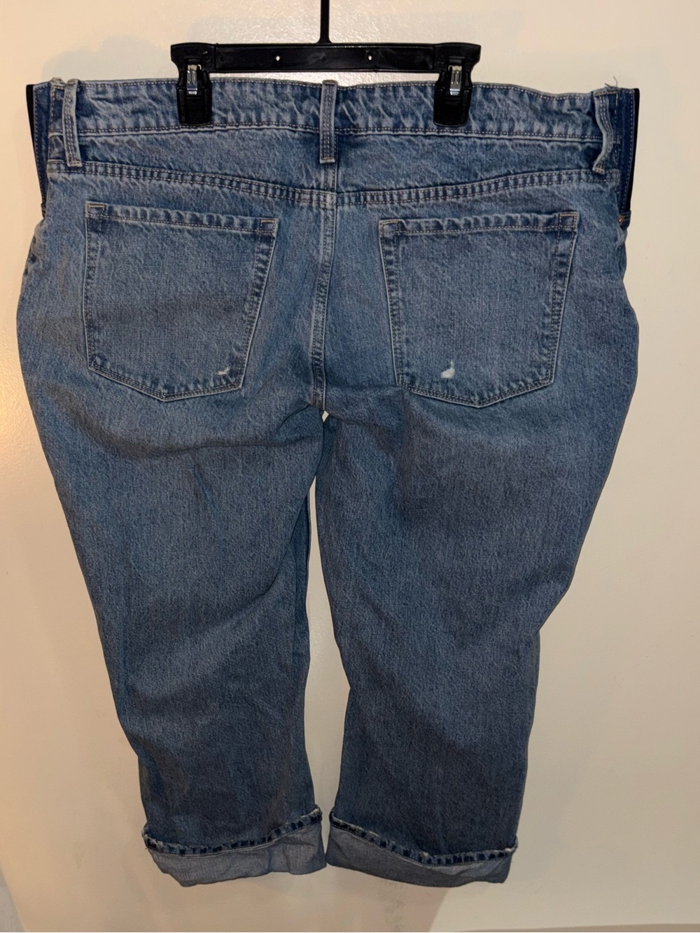 Light Blue Women's Boyfriend Jeans with Distressed Knees - Picture 4 of 10